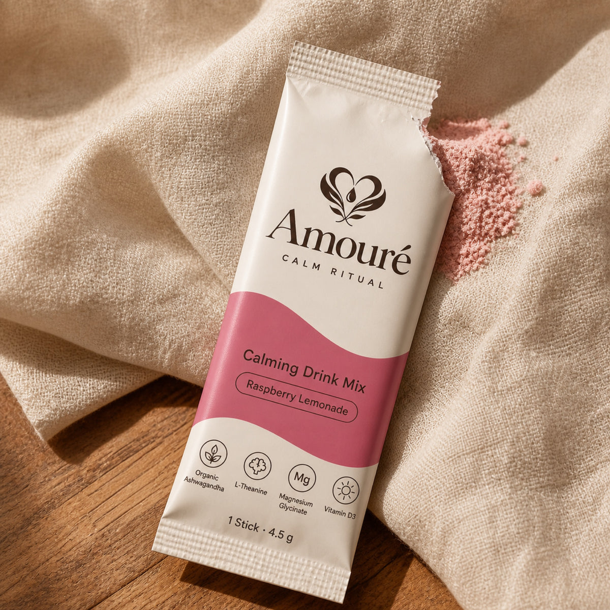 Amouré Calm Ritual – Calming Drink Mix, Raspberry Lemonade